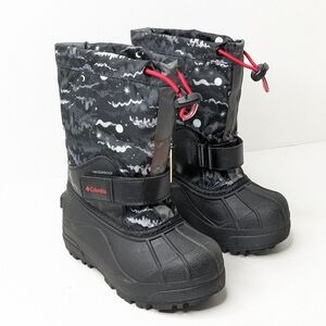 Columbia Powderbug Forty Print Snow Boots, Black, Little Kids 11